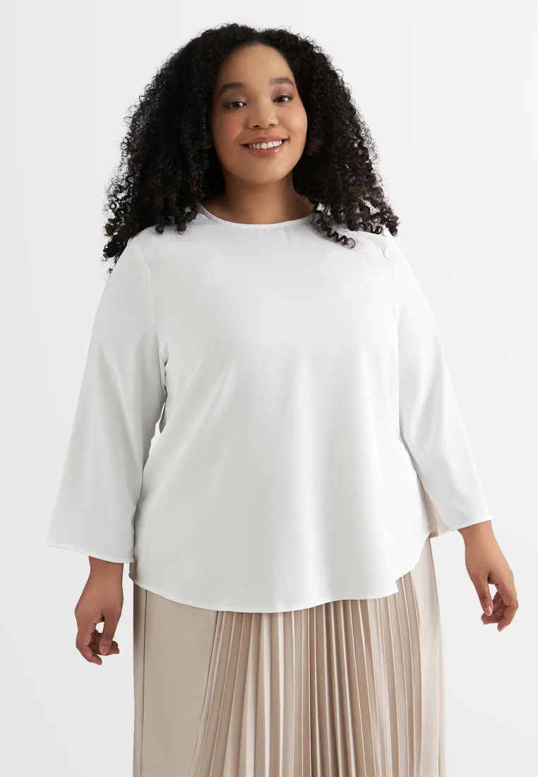 Amelia Minimalist Slit Sleeve Blouse