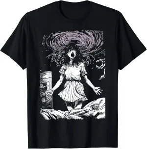 Anime Manga Horror | Retro 80s 90s Grunge Aesthetic | Goth T-Shirt