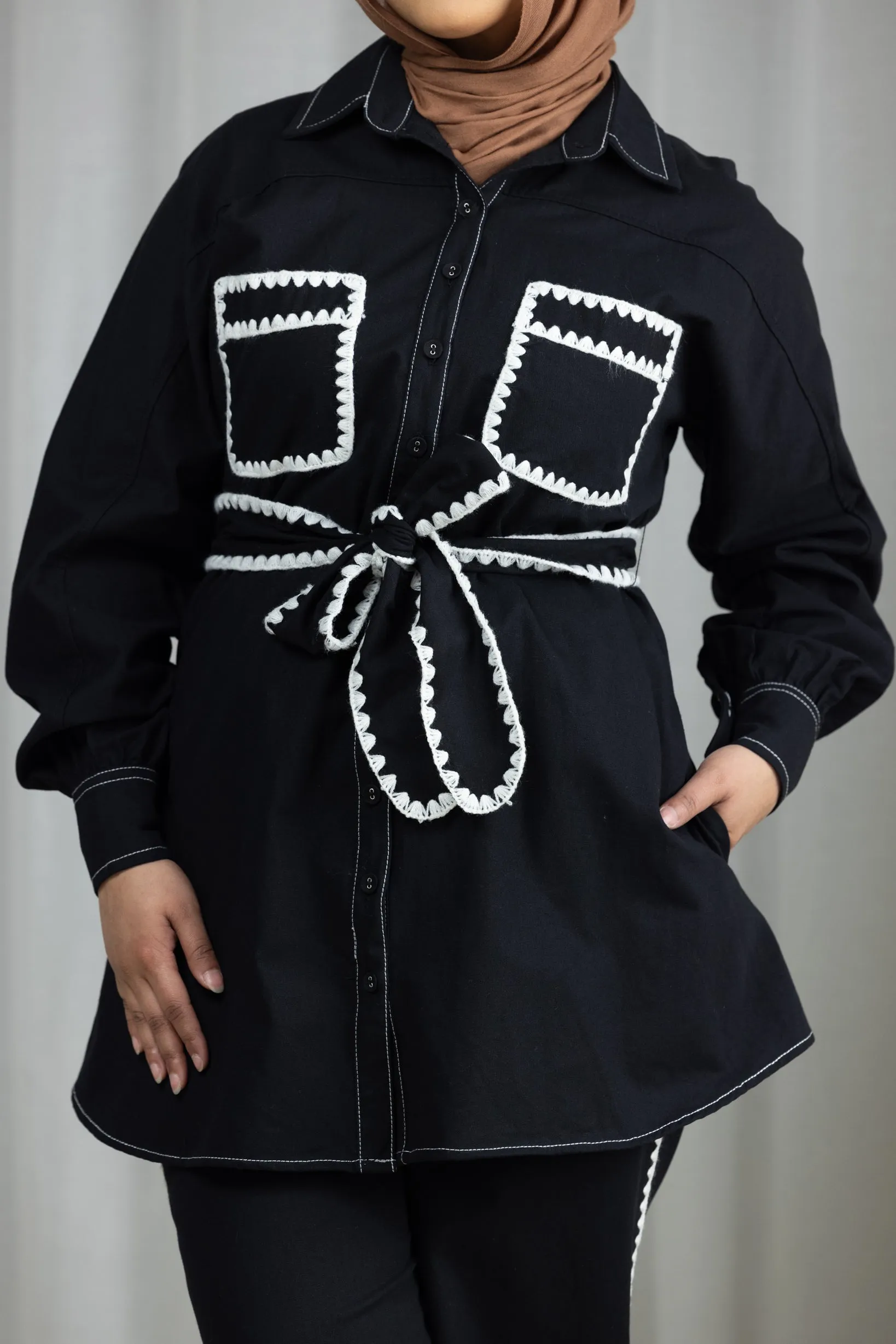 Aziza Cotton Tie Shirt