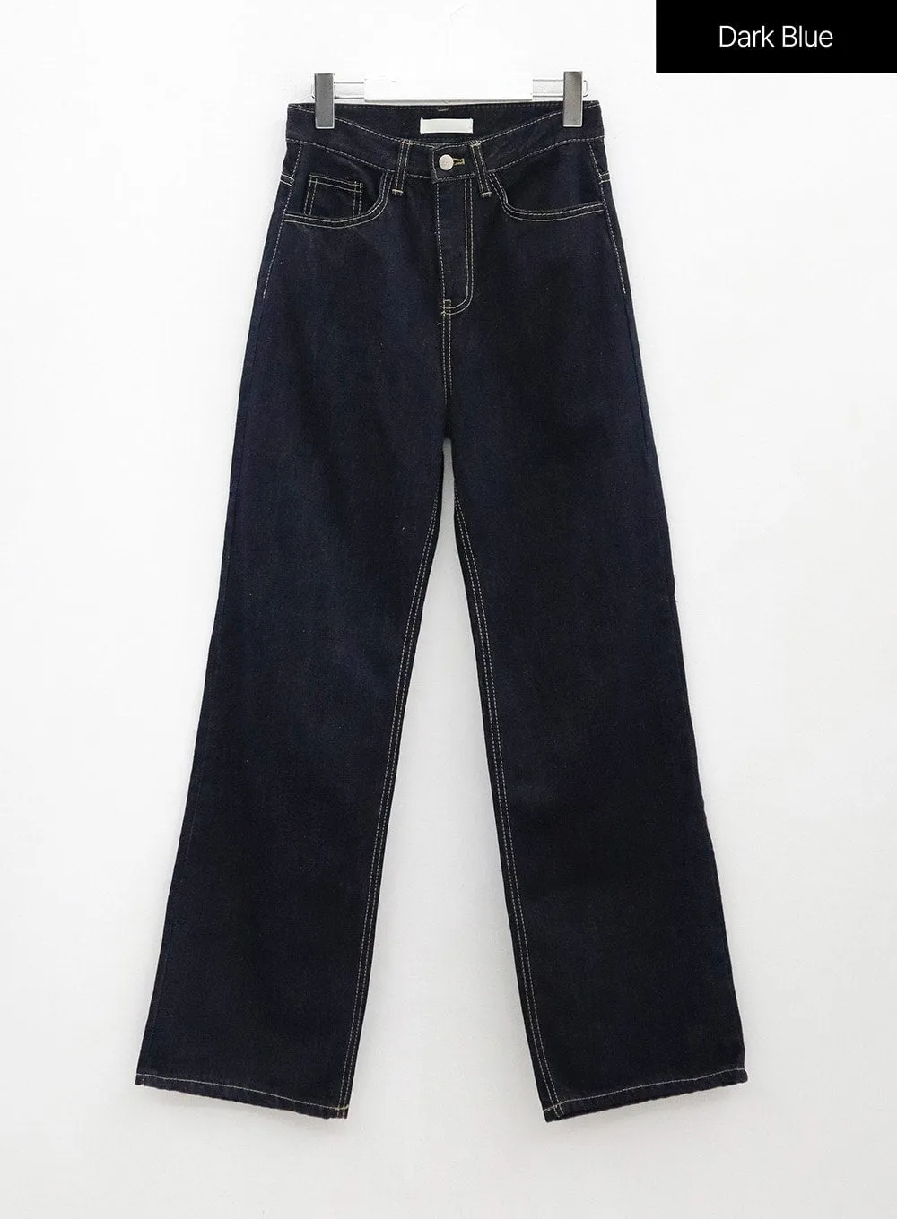 Basic Long Wide Leg Raw Denim Jeans OS01