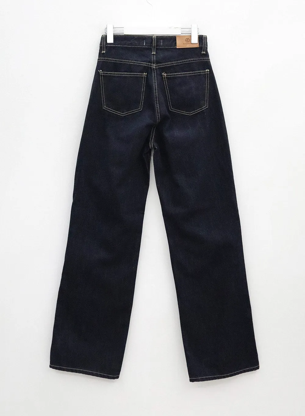 Basic Long Wide Leg Raw Denim Jeans OS01