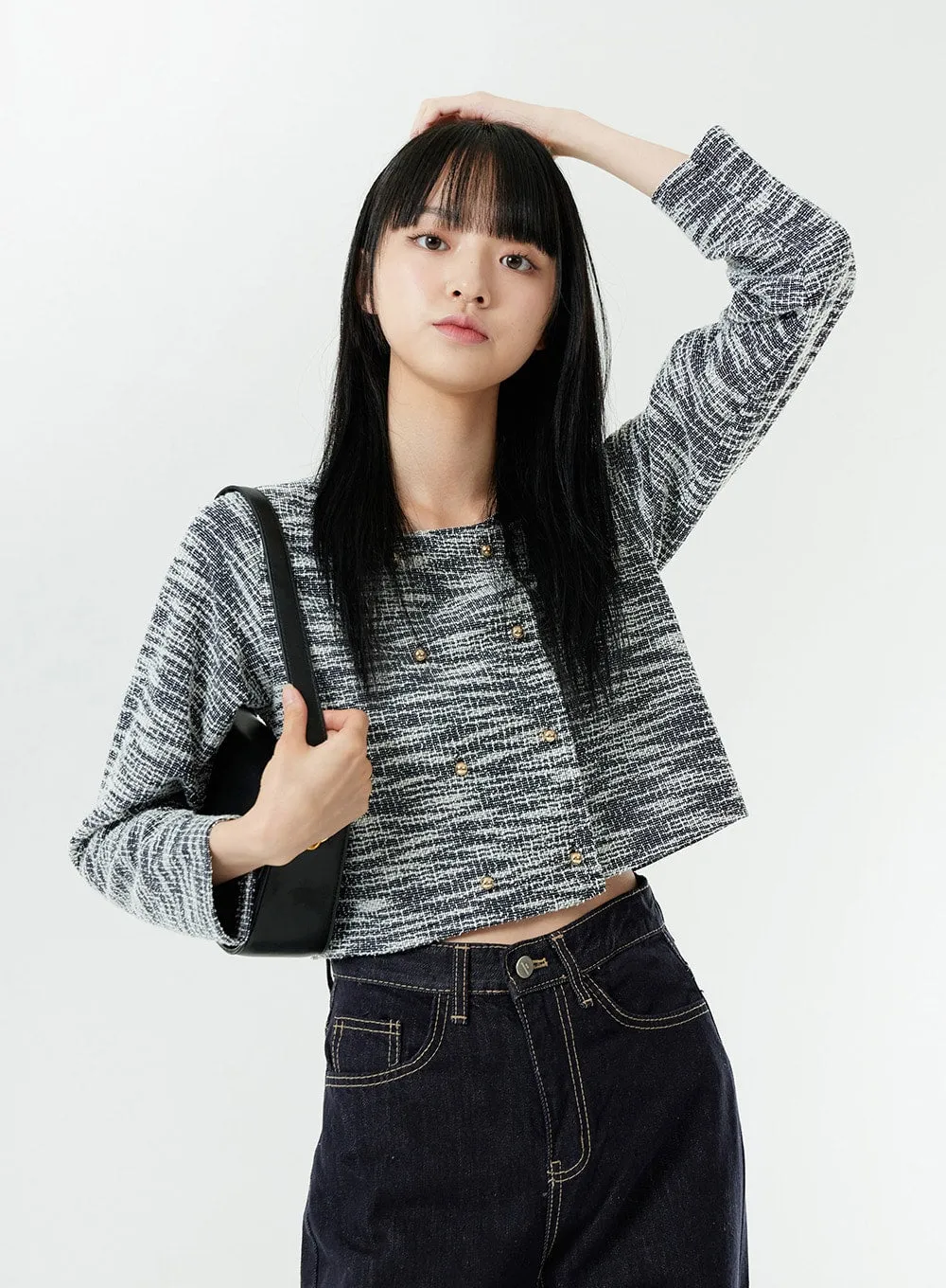 Basic Long Wide Leg Raw Denim Jeans OS01