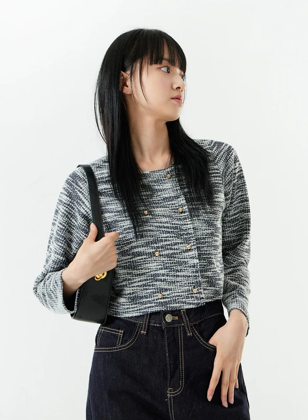 Basic Long Wide Leg Raw Denim Jeans OS01