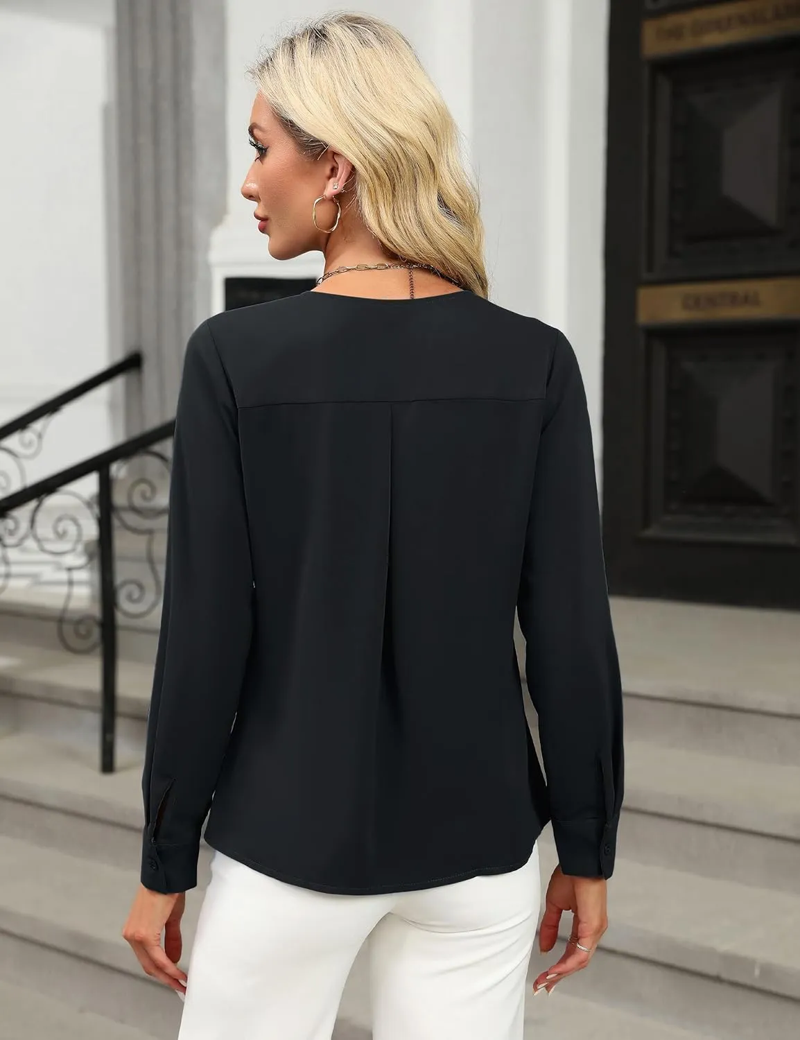 BMJL Womens Dressy Casual Blouses Business Work Tops Fall Long Sleeve Shirts 2024