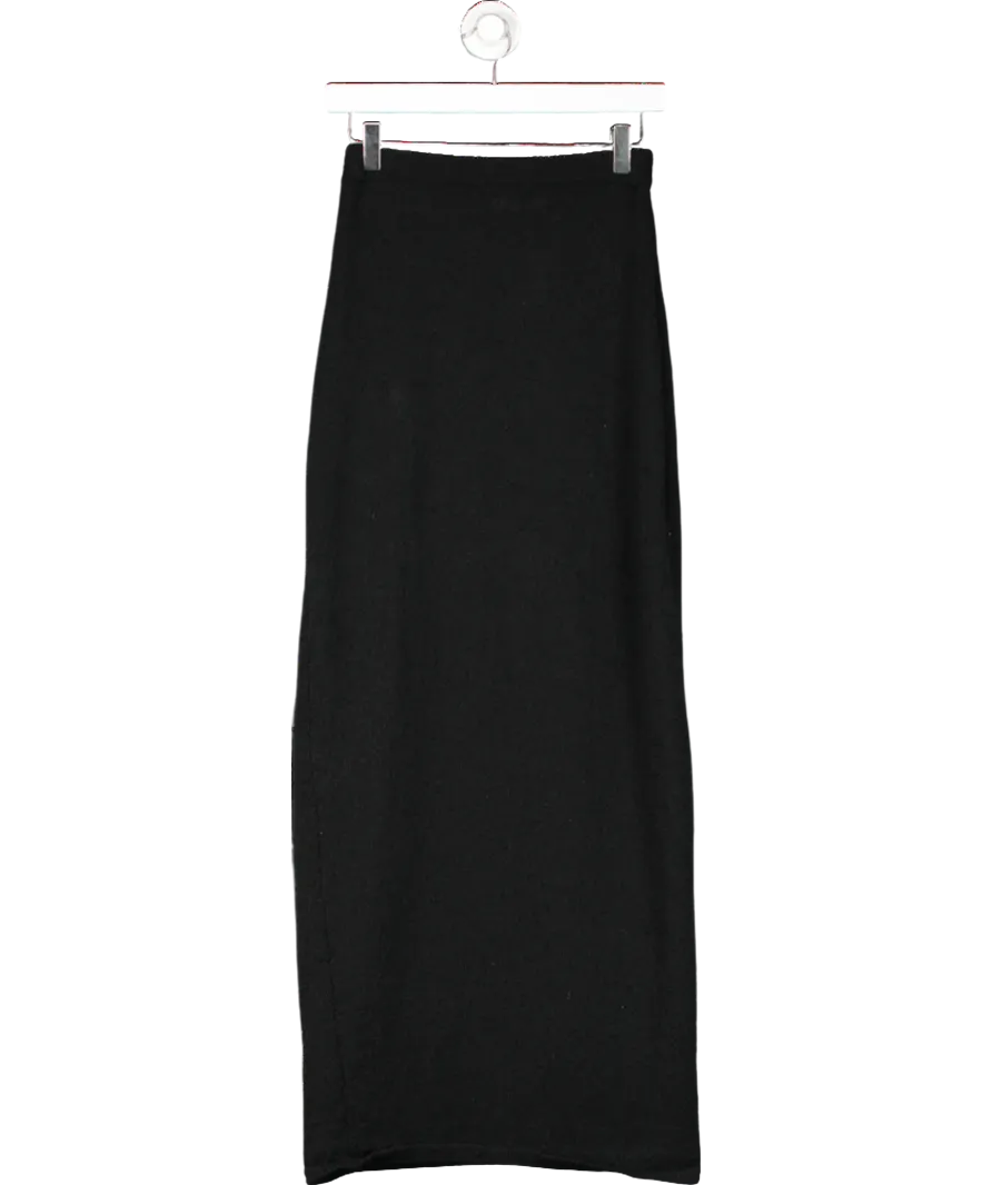 BOA Black Crochet Knit Maxi Skirt UK XS