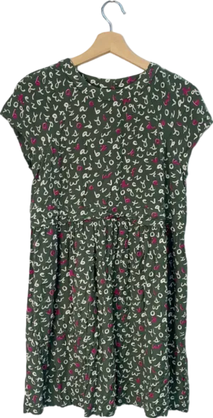 Boden Green Alphabet Print Dress 13-14