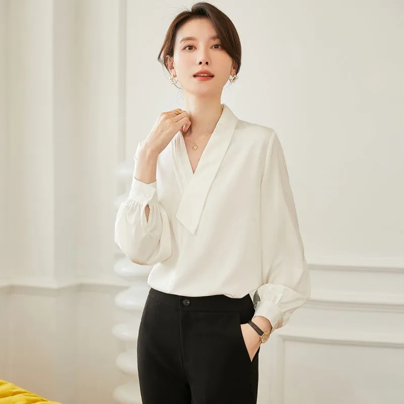 Commuter Long Sleeve Loose V-neck Design Sense Business Wear Overalls