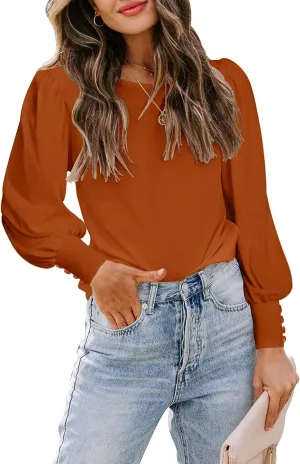DOROSE Womens Tops Puff Sleeve Blouses Dressy Casual Work T Shirts