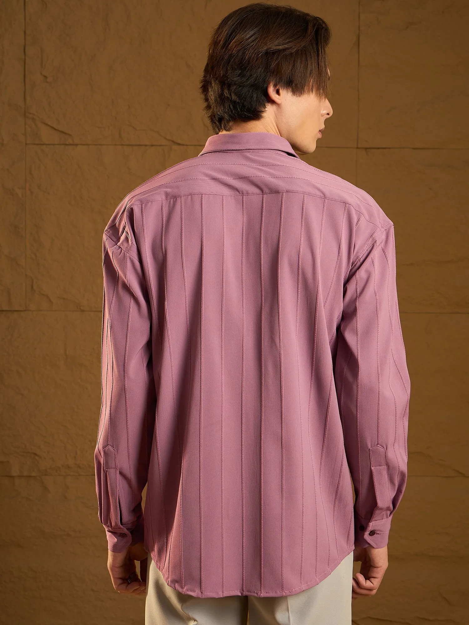 Drop Shoulder Oversized Pintuck Shirt