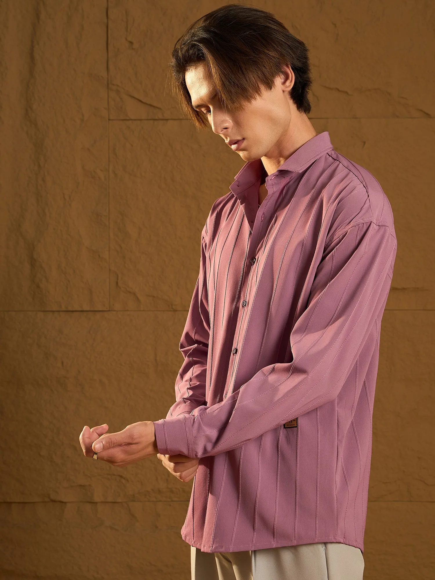 Drop Shoulder Oversized Pintuck Shirt