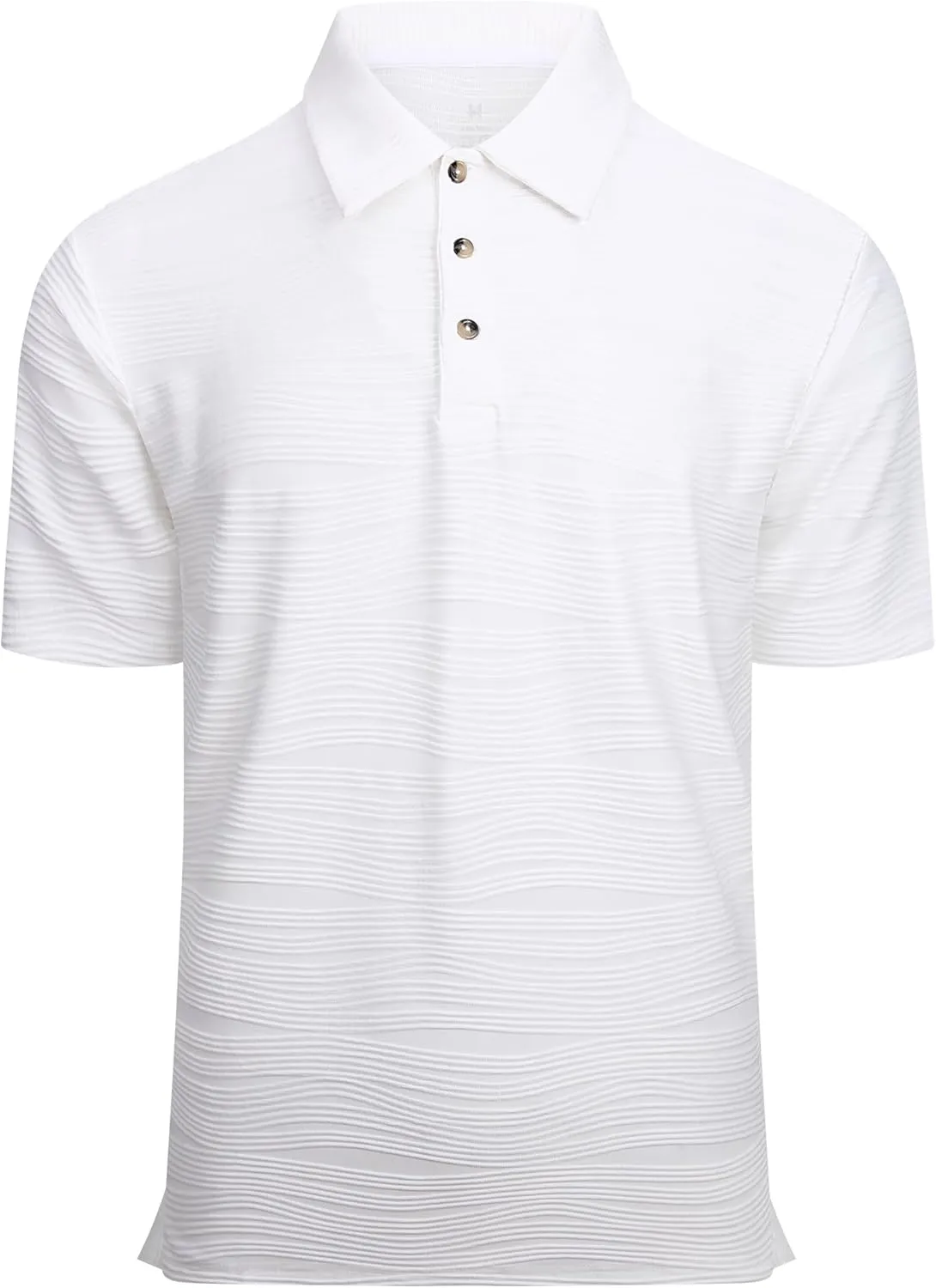Esabel.C Men's Zipper Polo Shirts Textured Knit Short Sleeve Ribbed Stretchy Polo Shirts for Men