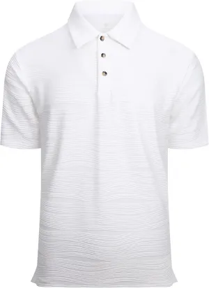 Esabel.C Men's Zipper Polo Shirts Textured Knit Short Sleeve Ribbed Stretchy Polo Shirts for Men