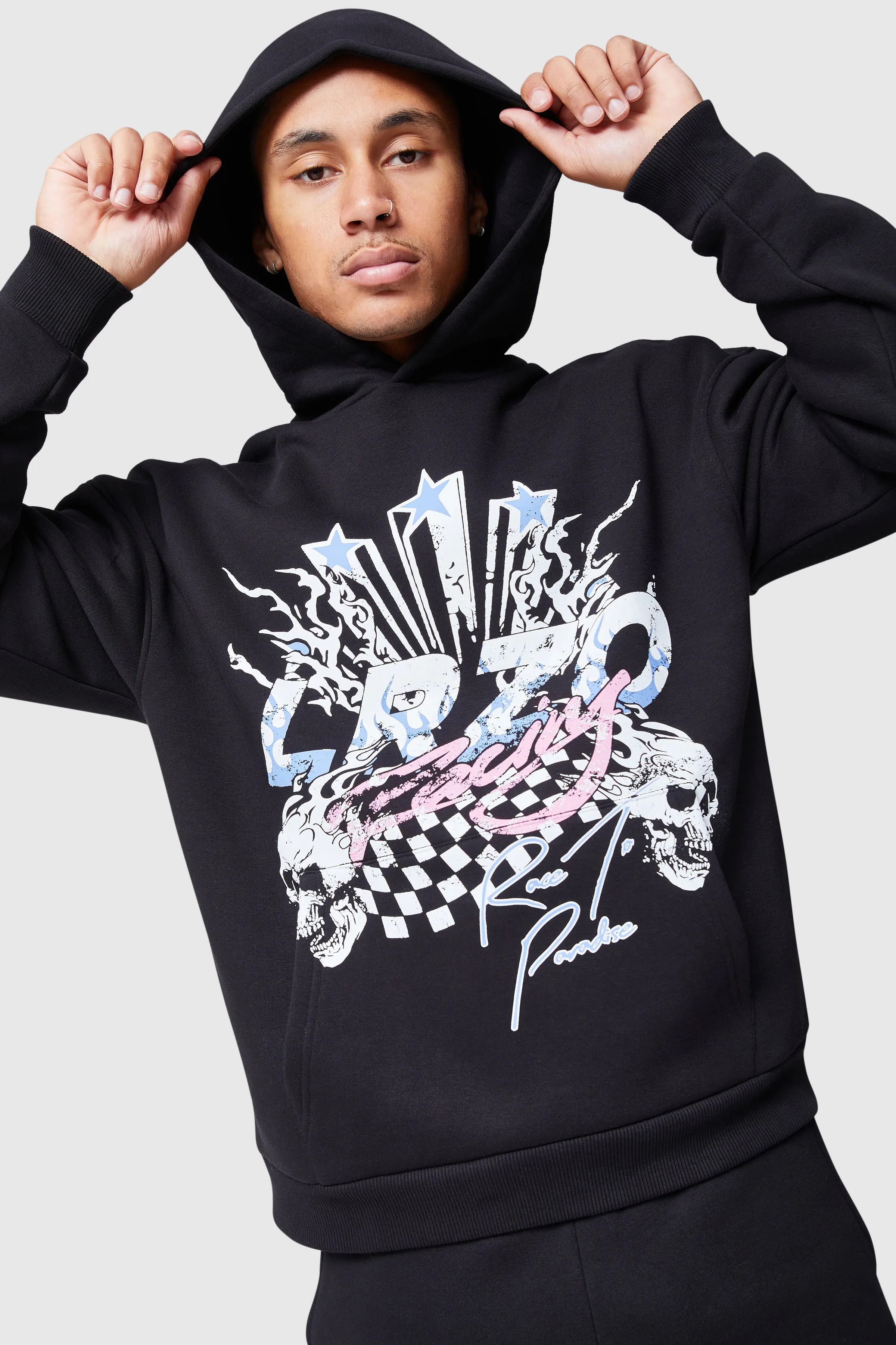 FLAMES HOOD - BLACK