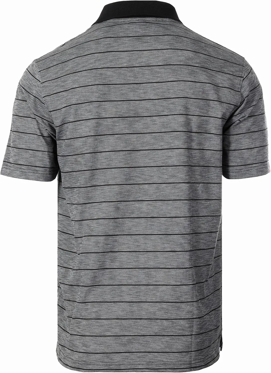 Gioberti Mens Regular Fit Yarn Dye Striped Short Sleeve Polo Shirt with Pocket