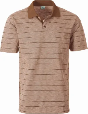 Gioberti Mens Regular Fit Yarn Dye Striped Short Sleeve Polo Shirt with Pocket