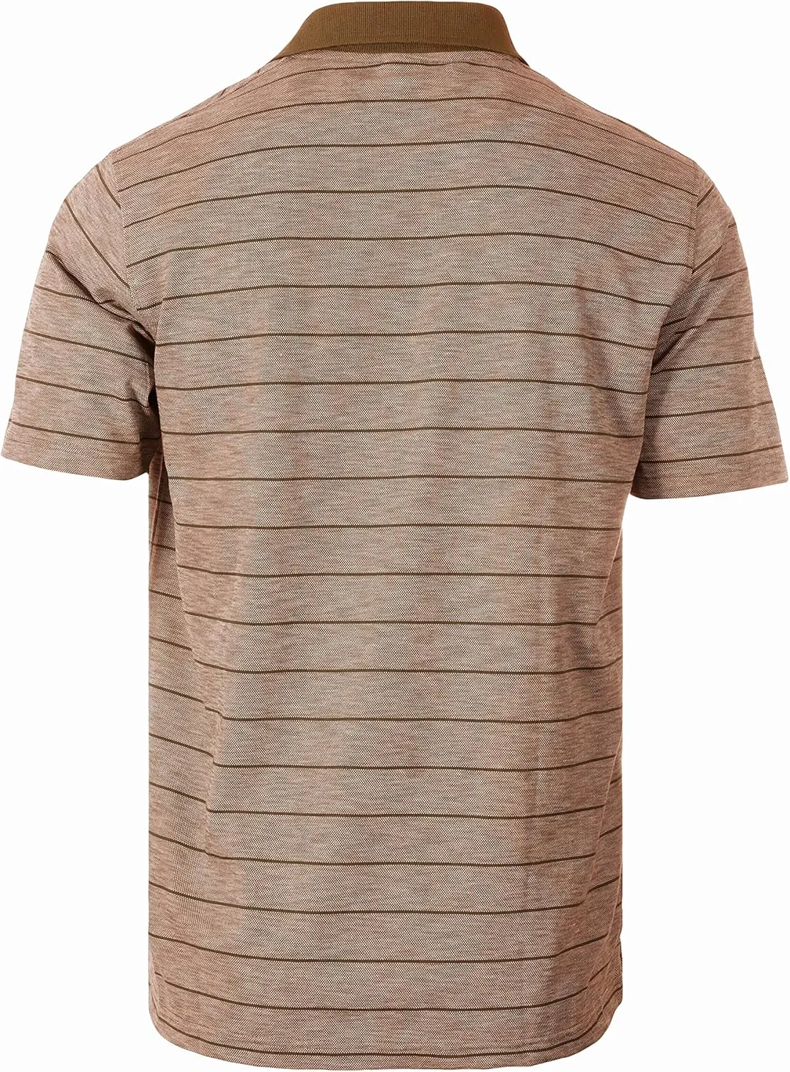 Gioberti Mens Regular Fit Yarn Dye Striped Short Sleeve Polo Shirt with Pocket