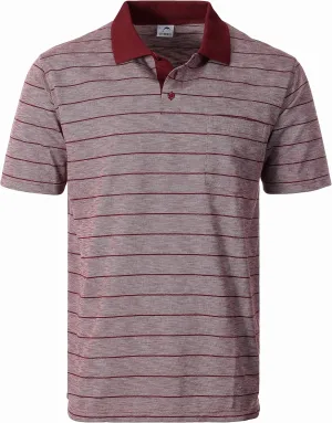 Gioberti Mens Regular Fit Yarn Dye Striped Short Sleeve Polo Shirt with Pocket