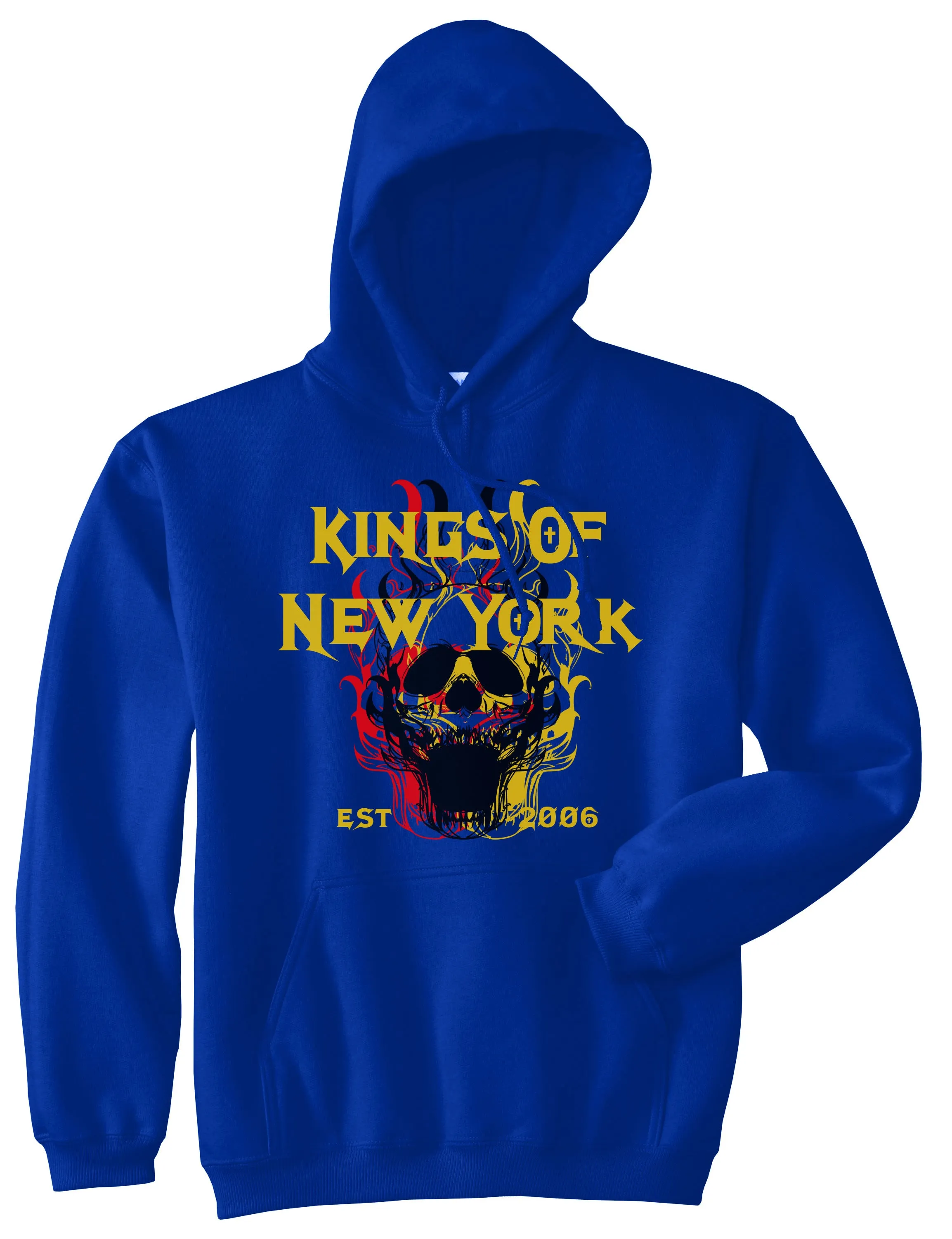 Kings Of New York Burning Skulls Mens Pullover Hoodie