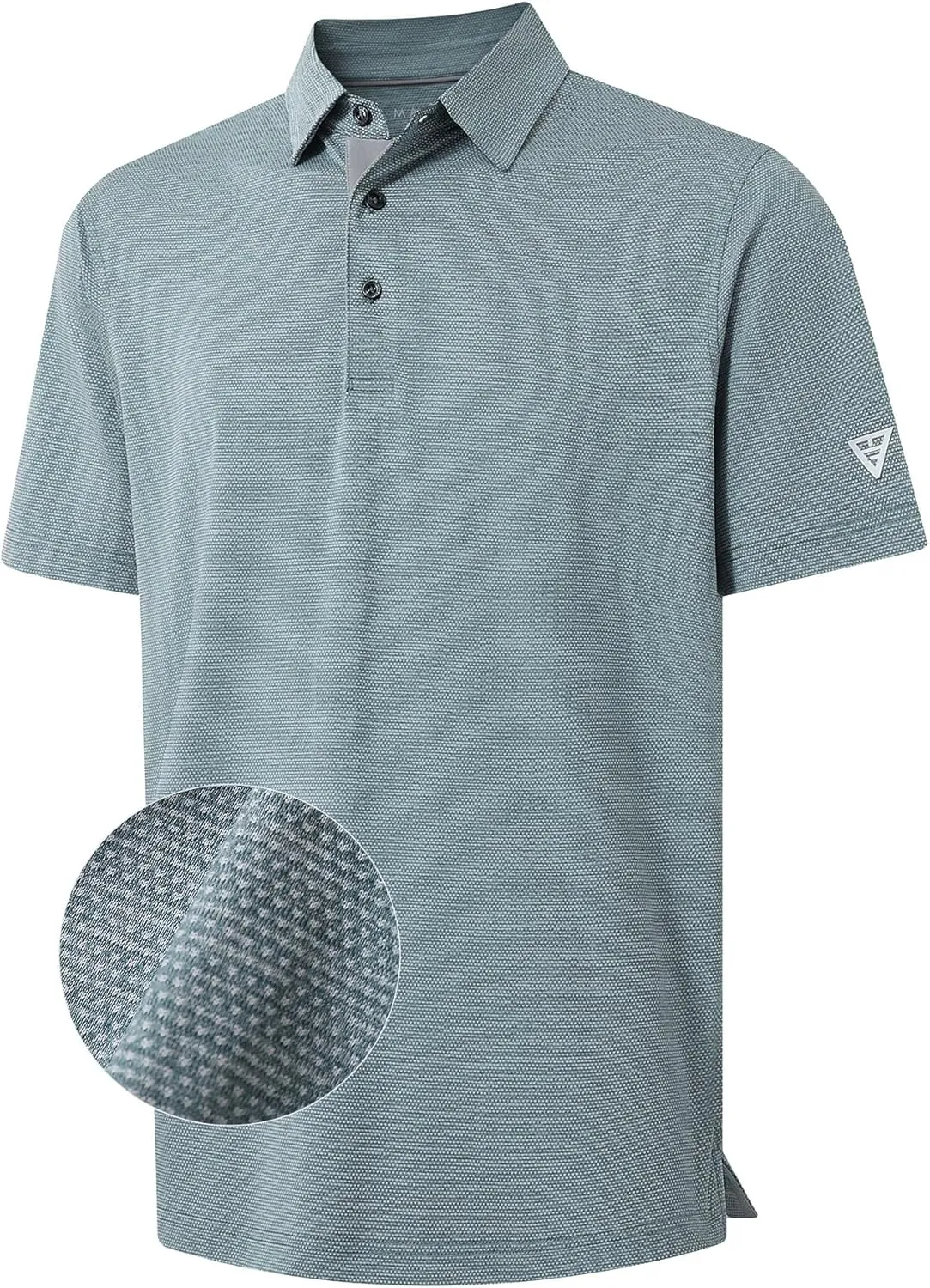 M MAELREG Golf Shirts for Men Dry Fit Short Sleeve Performance Moisture Wicking Heather Jacquard Active Mens Polo Shirts