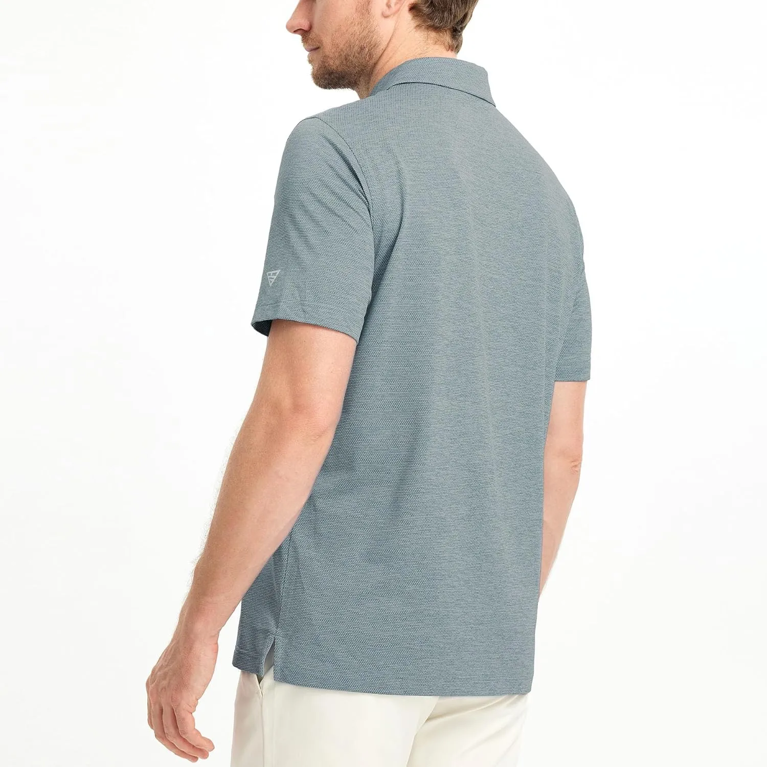 M MAELREG Golf Shirts for Men Dry Fit Short Sleeve Performance Moisture Wicking Heather Jacquard Active Mens Polo Shirts