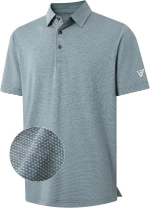 M MAELREG Golf Shirts for Men Dry Fit Short Sleeve Performance Moisture Wicking Heather Jacquard Active Mens Polo Shirts