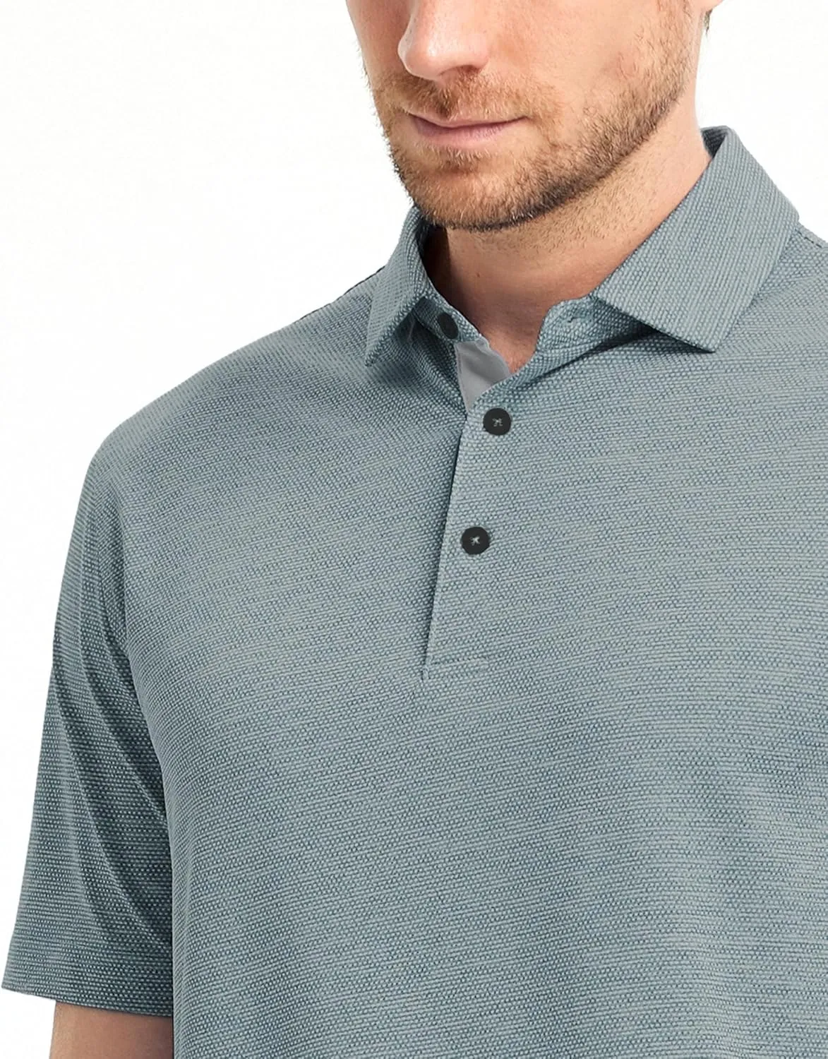 M MAELREG Golf Shirts for Men Dry Fit Short Sleeve Performance Moisture Wicking Heather Jacquard Active Mens Polo Shirts