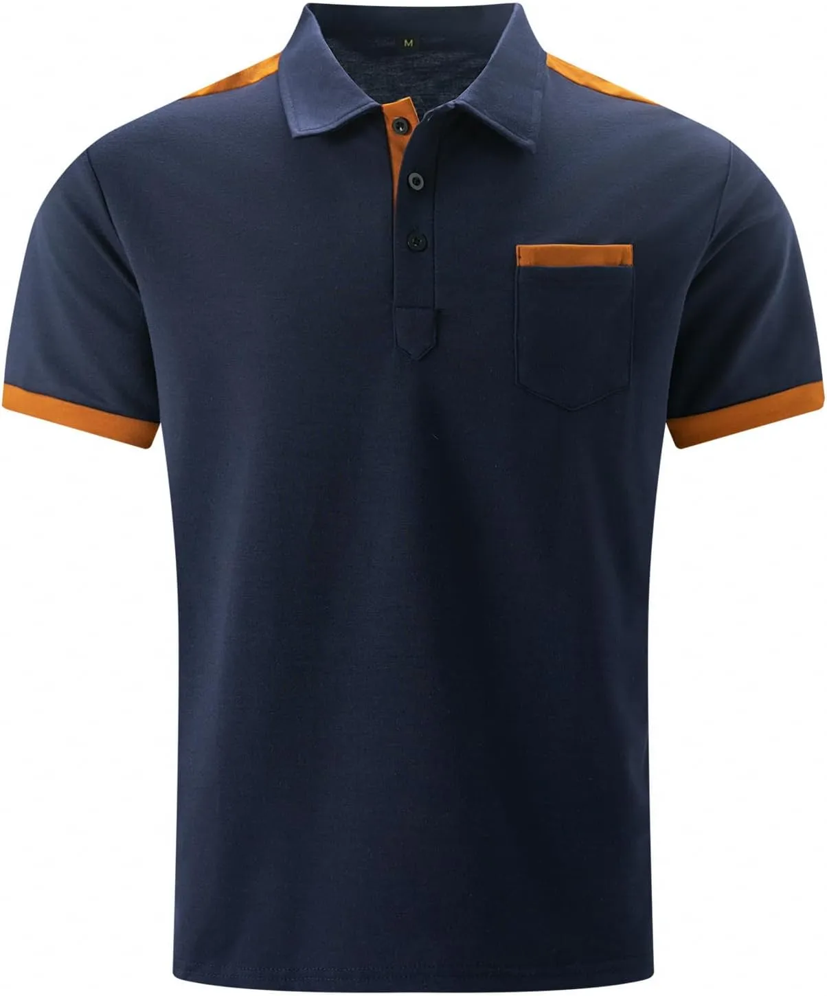 Mens Casual Polo Shirts Short Sleeve Button Golf Slim Fit Shirt with Pocket & Collar Spring Summer Stylish Tops