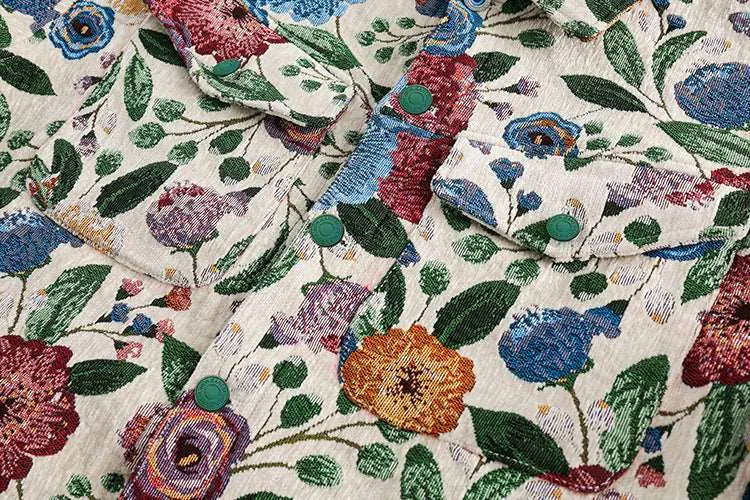 Men's Hip-hop Fashion Floral Jacquard Shirt
