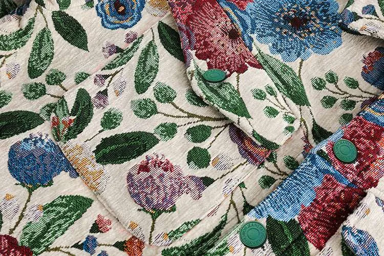 Men's Hip-hop Fashion Floral Jacquard Shirt