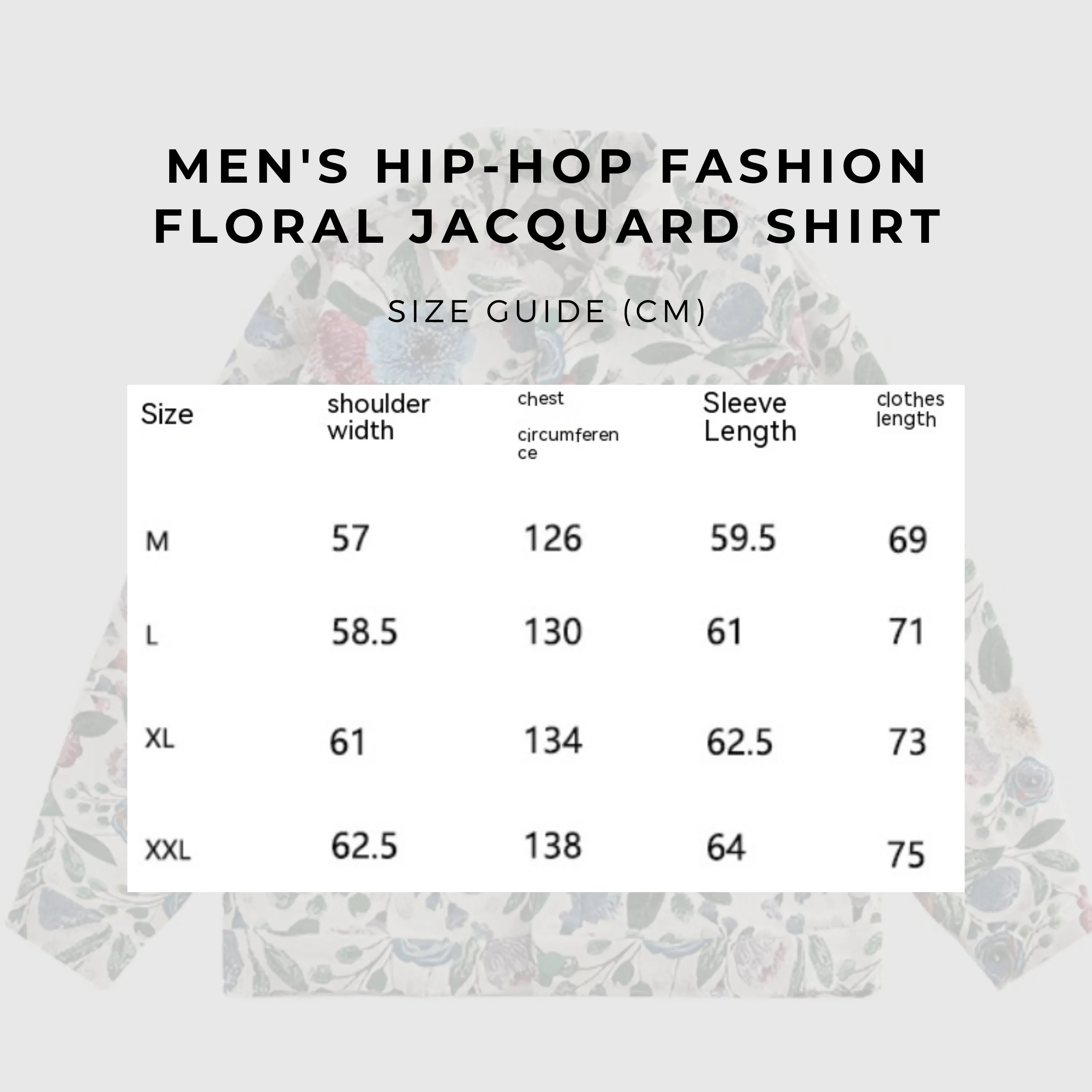 Men's Hip-hop Fashion Floral Jacquard Shirt