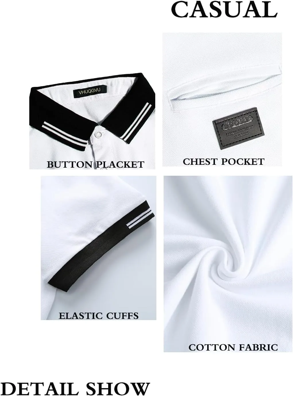 Mens Polo Shirts Short Sleeve Regular Fit Classic Plaid Collar Golf Shirts Men