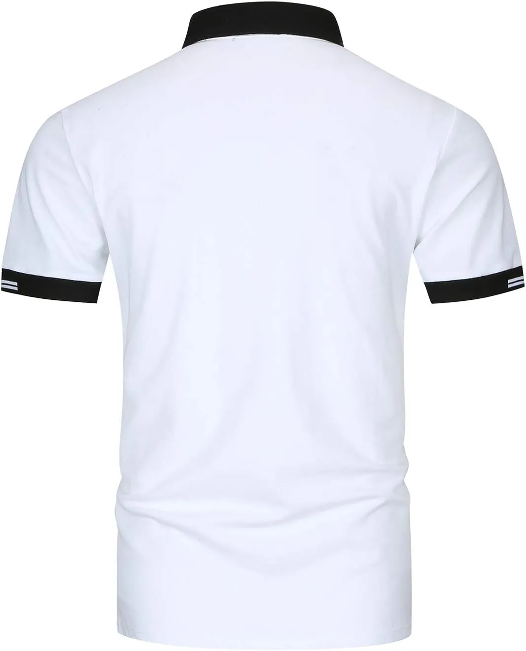 Mens Polo Shirts Short Sleeve Regular Fit Classic Plaid Collar Golf Shirts Men