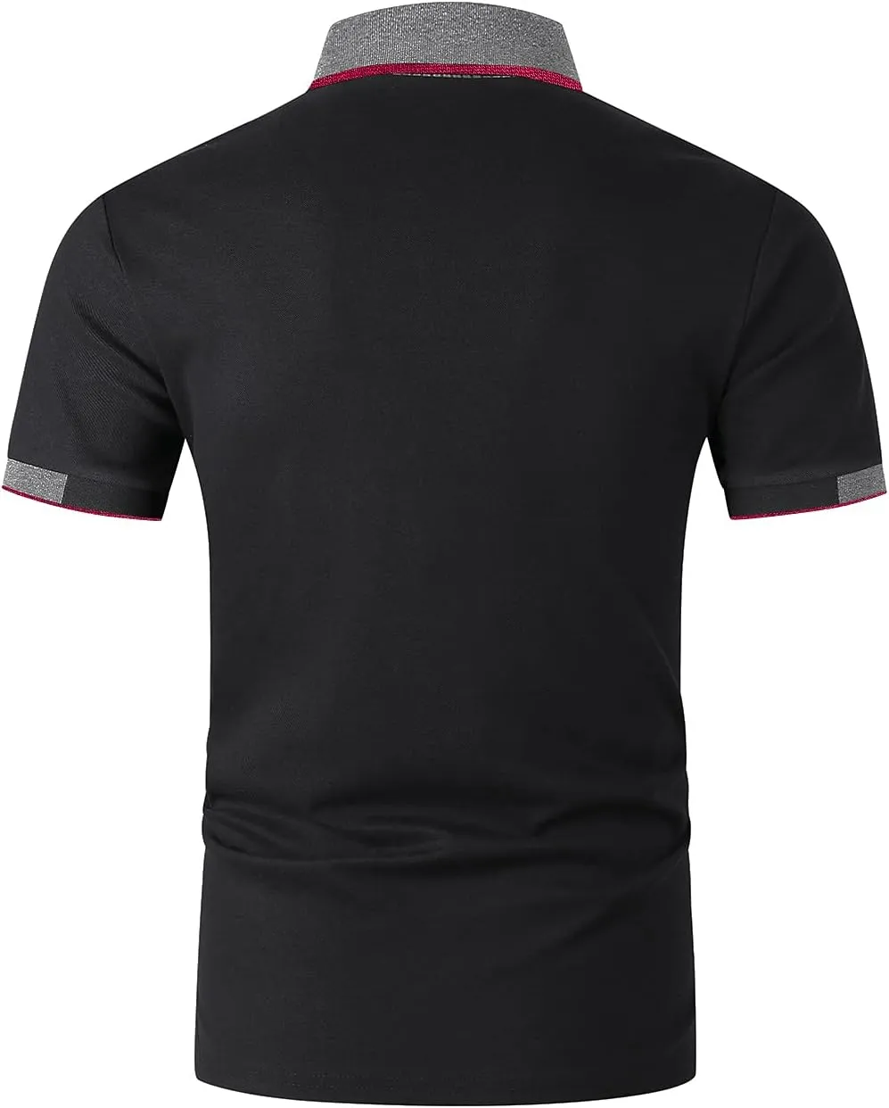 Mens Polo Shirts Short Sleeve Regular Fit Classic Plaid Collar Golf Shirts Men