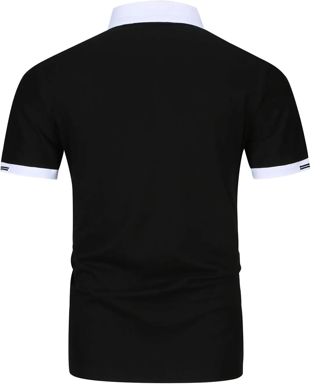 Mens Polo Shirts Short Sleeve Regular Fit Classic Plaid Collar Golf Shirts Men