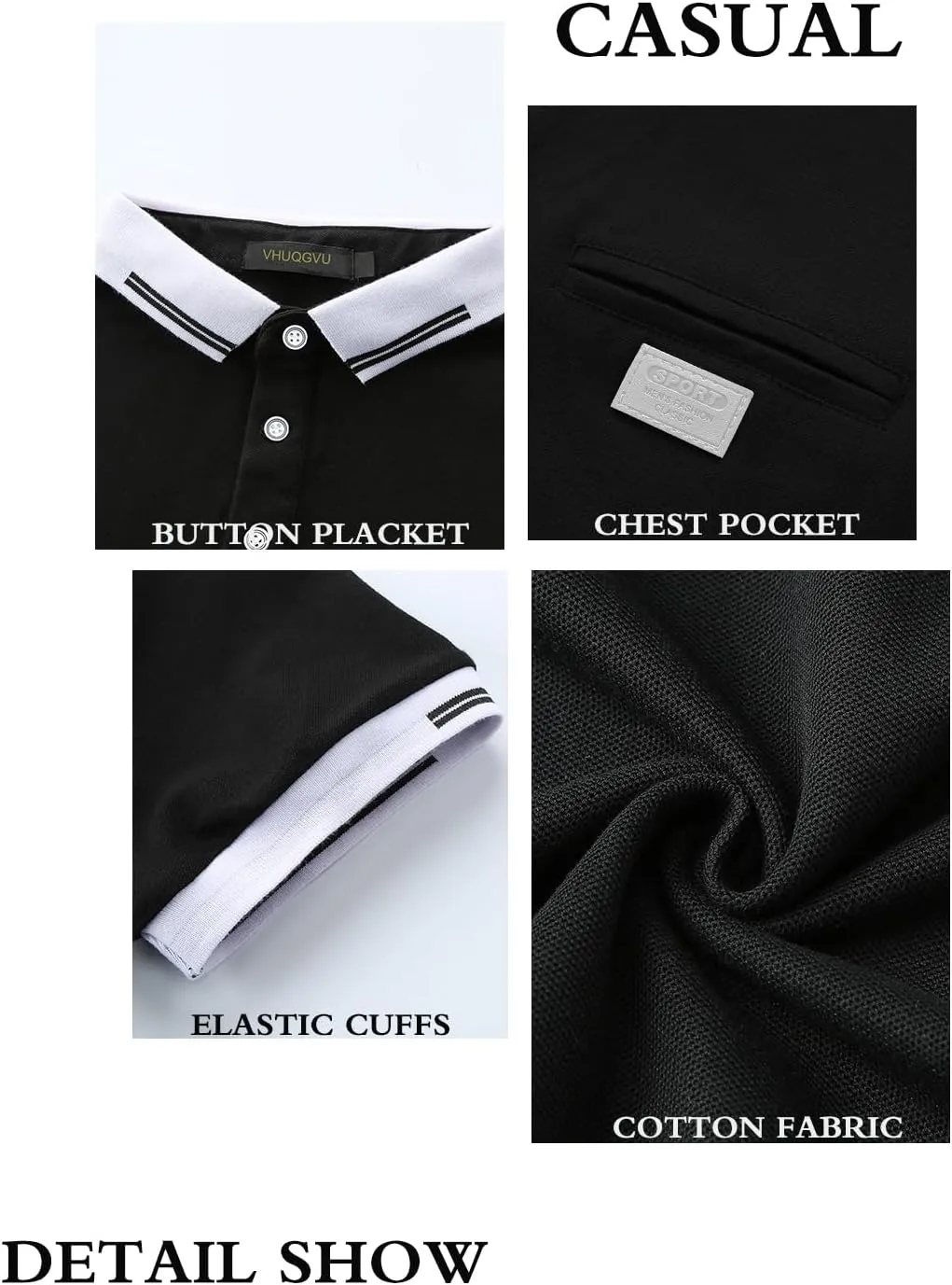 Mens Polo Shirts Short Sleeve Regular Fit Classic Plaid Collar Golf Shirts Men