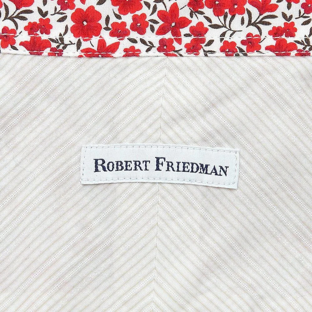 Red & White Floral Cotton Casual Shirt