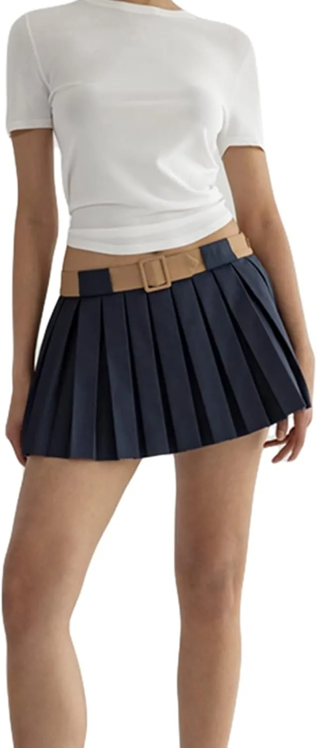Womens Low Waist Jean Skirts Casual Denim Mini Skirt Y2k Bodycon Short Skirt Aesthetic Vintage Streetwear